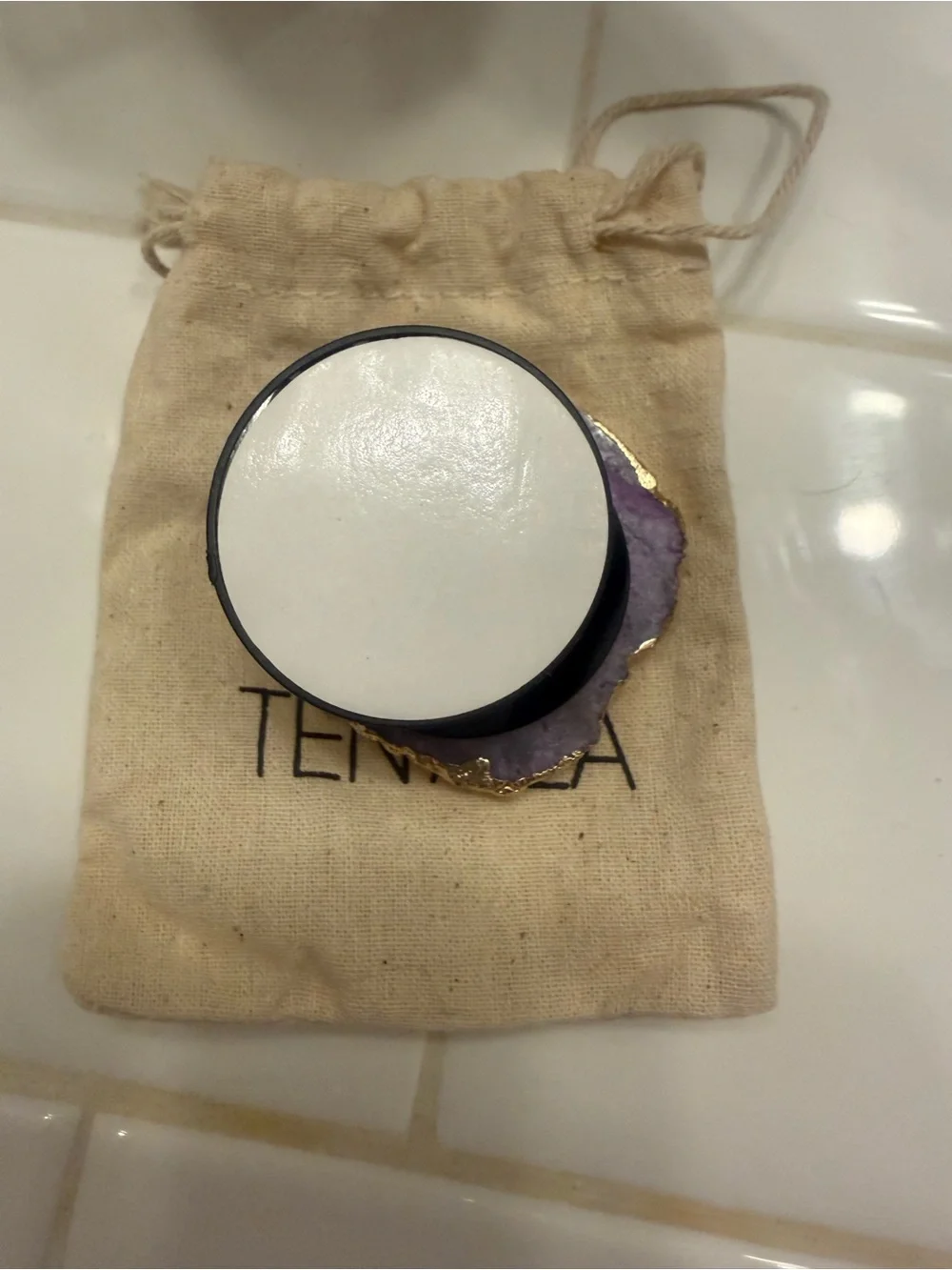 Popsocket - TEN79LA Purple Amethyst Geode Slice with Gold Edge